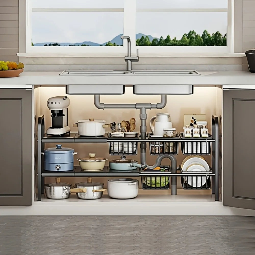 1pc 2-Tier Under Sink Organizers