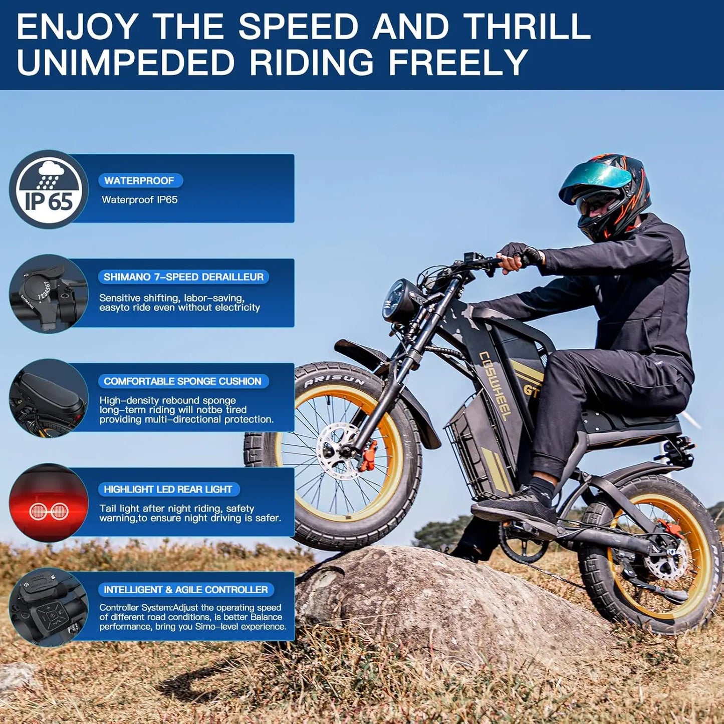 Mountain Bikes Off Road Fat Tires Motorcycle Ebike