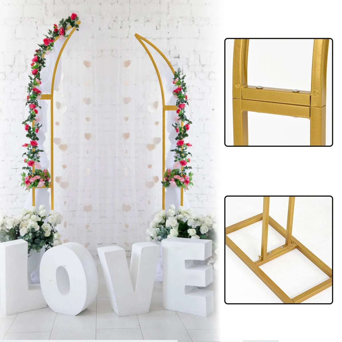 2pcs Curved Event Arch with Balloon Backdrop