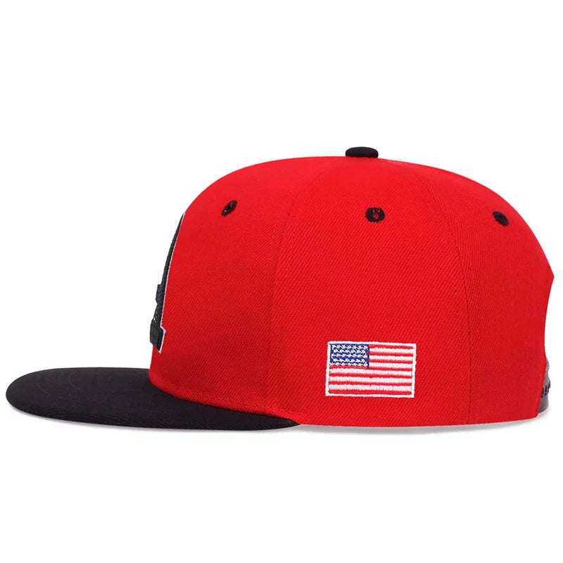 1piece Unisex Letter A Embroidered USA Flag Patch Hip-hop Hats