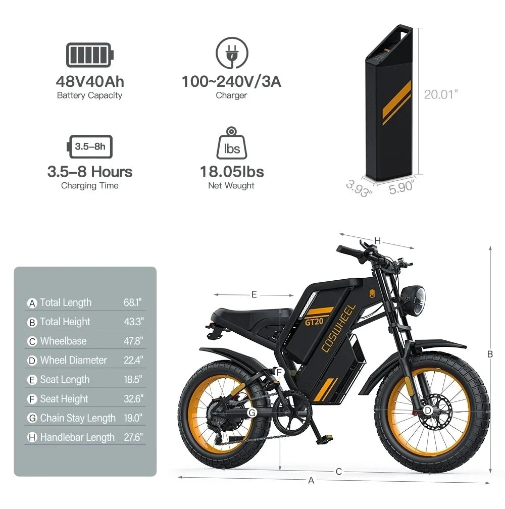 Mountain Bikes Off Road Fat Tires Motorcycle Ebike