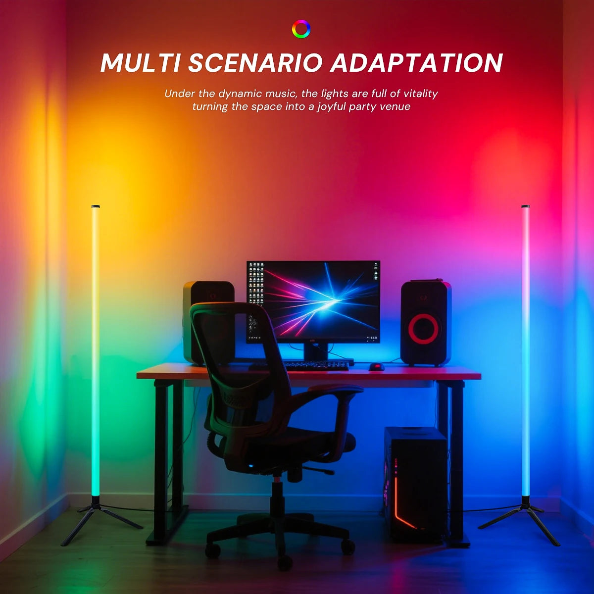 RGB floor lamp, music synchronization and random color