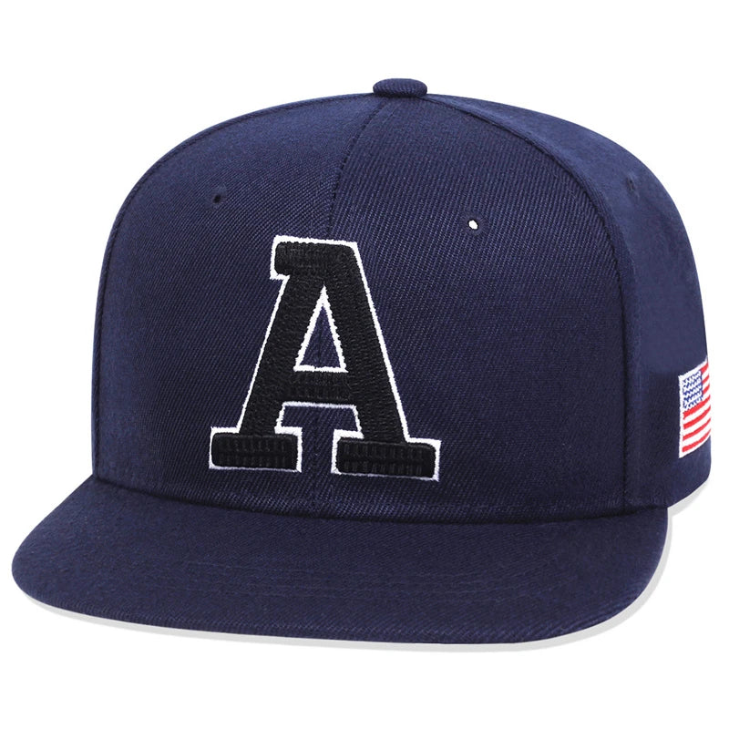 1piece Unisex Letter A Embroidered USA Flag Patch Hip-hop Hats