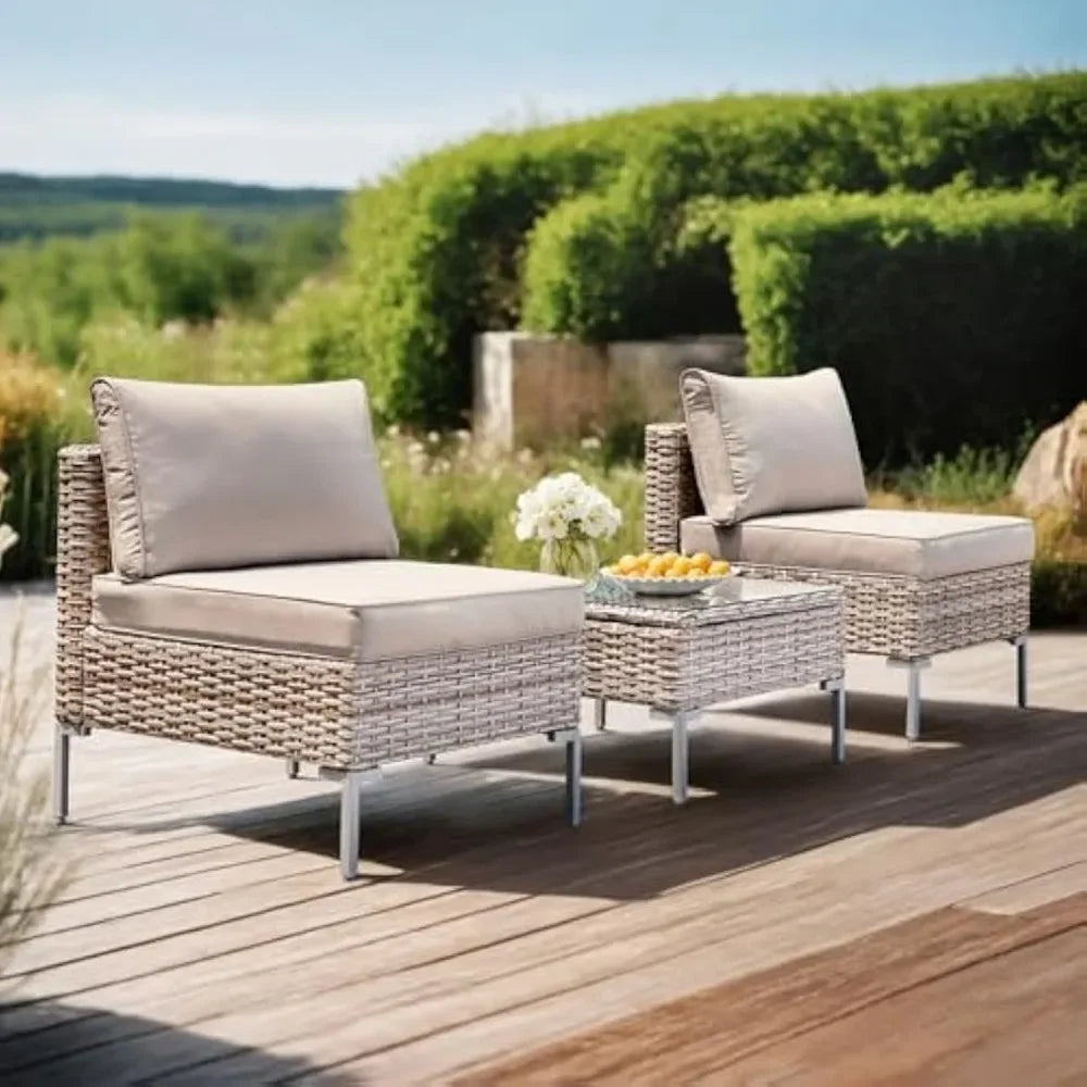 3 Piece Outdoor Patio Furniture Set,