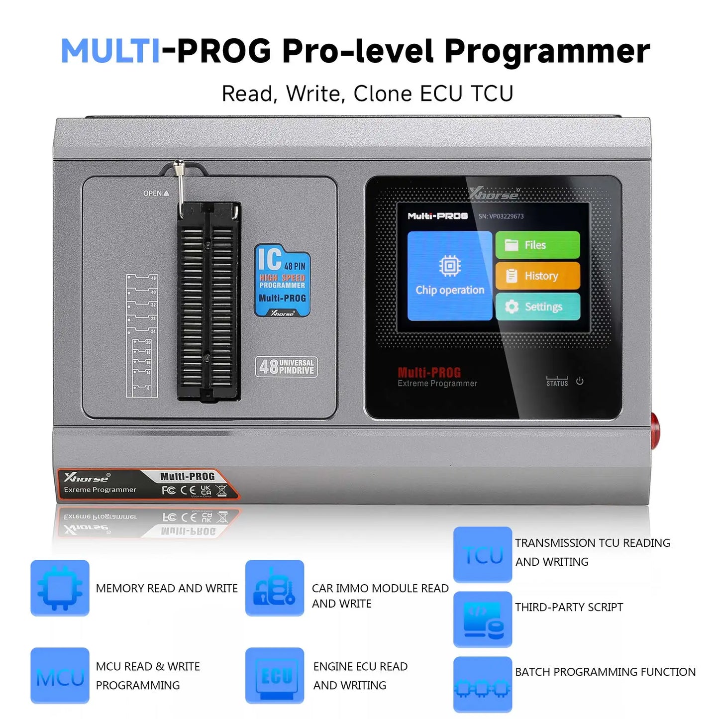 Xhorse VVDI Multi-Prog Programmer Newly Support ECU & TCU Read/Write/Clone