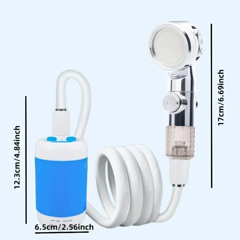 Portable USB Rechargeable shower head,