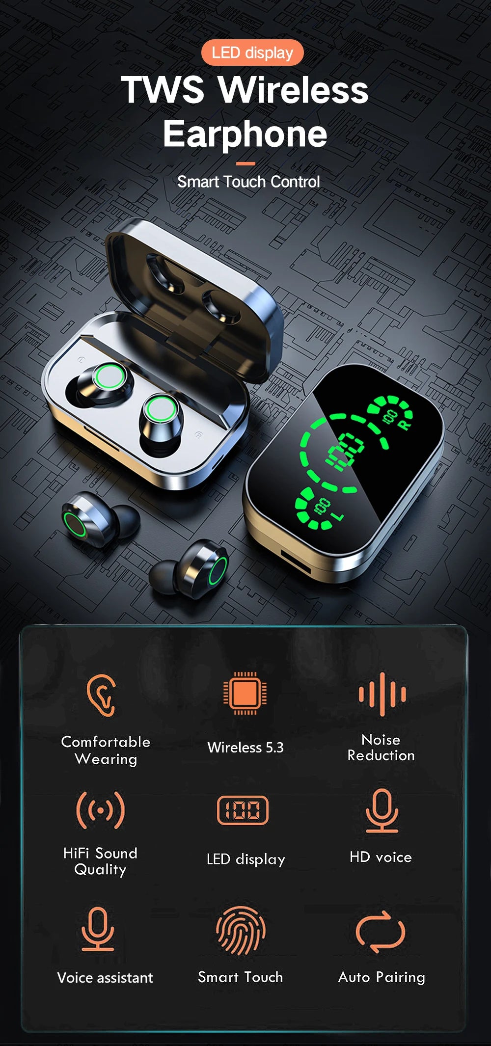 Wireless Bluetooth Earphones & Sport Stereo Headphones