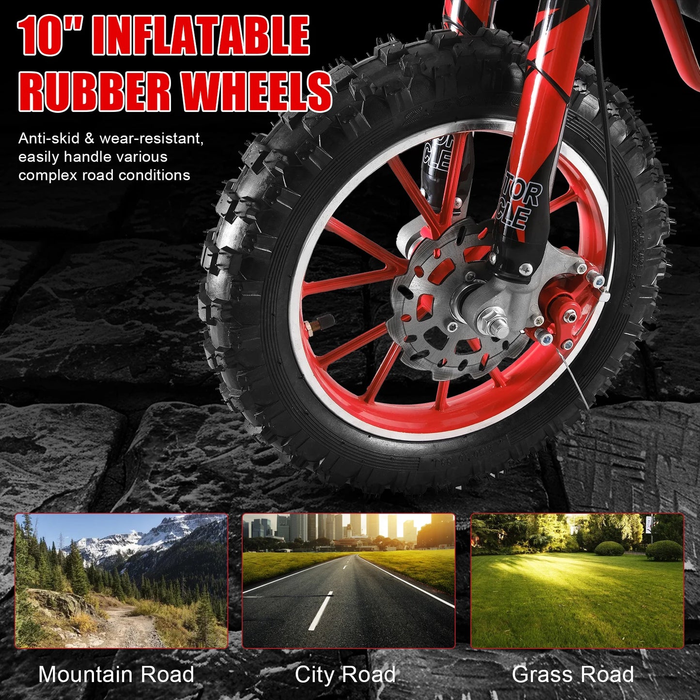 49cc 2-Stroke Kids Dirt Bike , Gas Power Motocross, Off Road Mini Motorcycle,