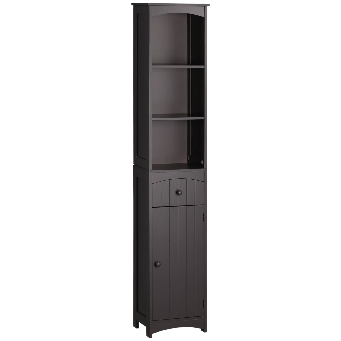 Tall Free Standing Bathroom Linen Tower W/ Shelf