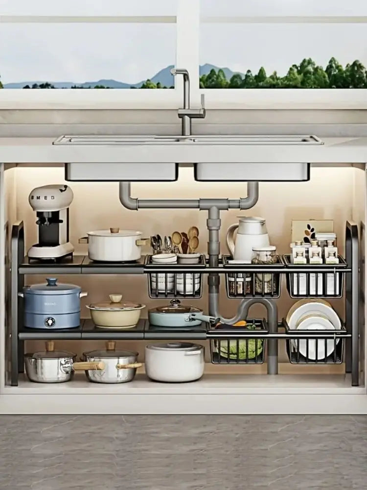 1pc 2-Tier Under Sink Organizers