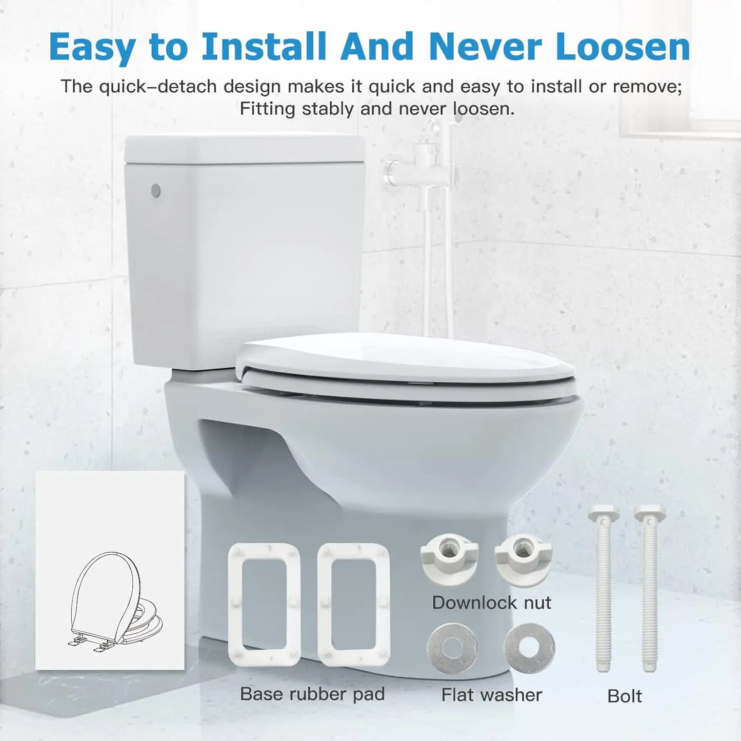Adult Toilet Seat, Includes Potty Training Attachment