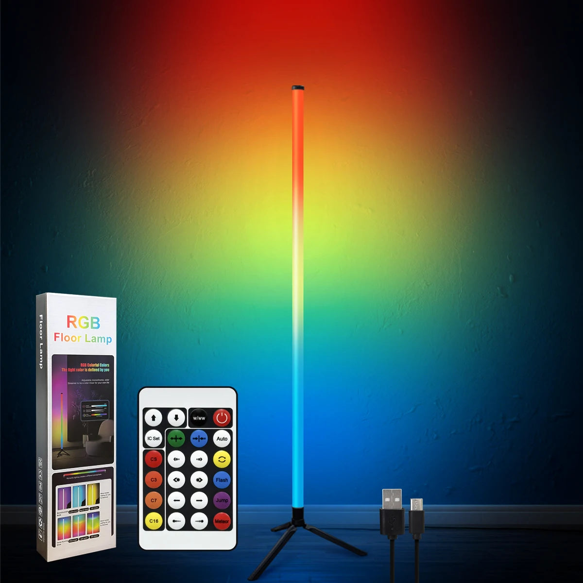 RGB floor lamp, music synchronization and random color