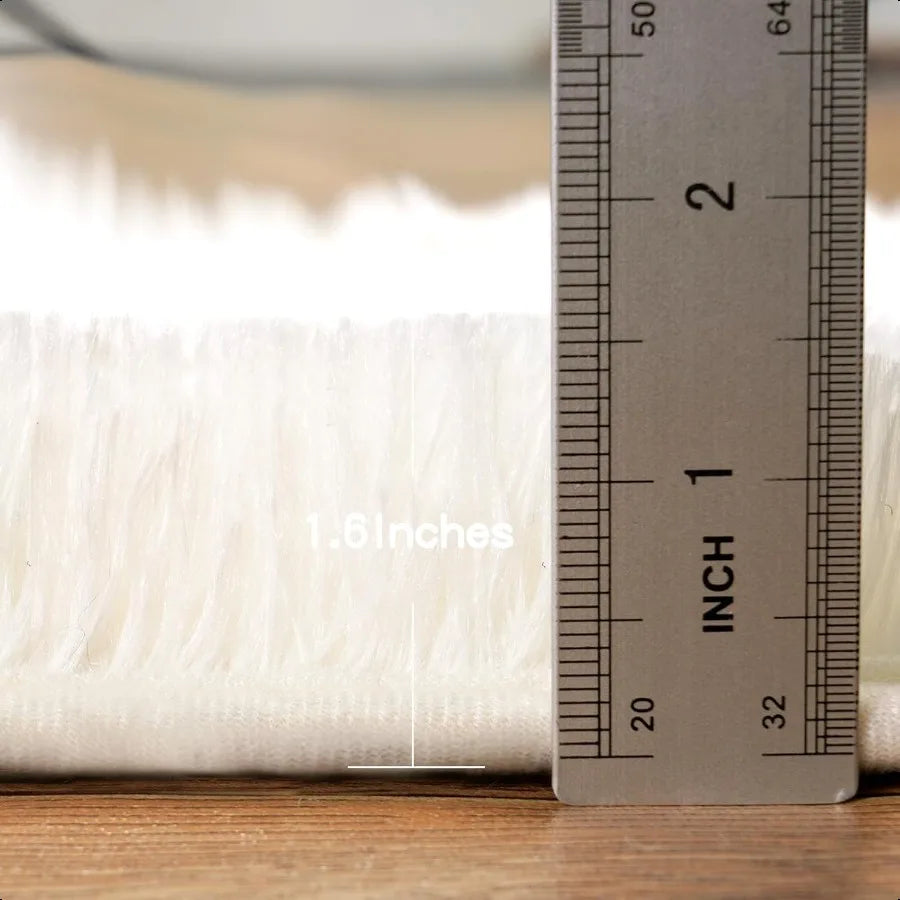 Soft, Fluffy, Shaggy, Cream White Carpet Runner