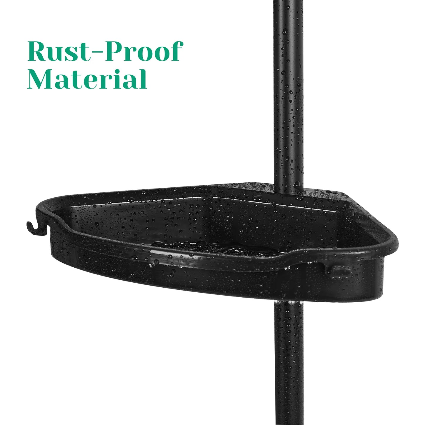 Rustproof Shower Caddy Corner for Bathroom, 4-Tier Adjustable Shelves with Tension Pole, Shower