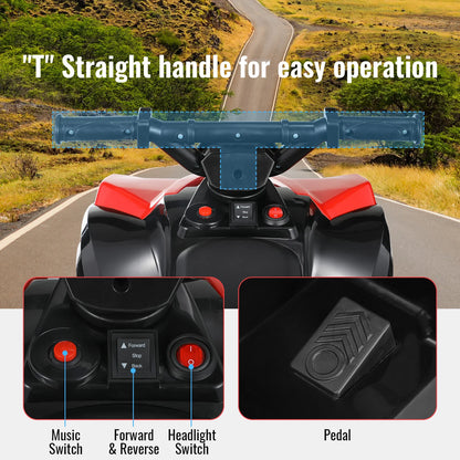 Electric Car, ATV  Ride-On Toy, for Kids 1-6 Years Old