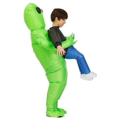 ET Alien inflatable suit Alien Monster Inflatable Costume Scary Green Alien Cosplay Costume For Adult  Party Festival Stage