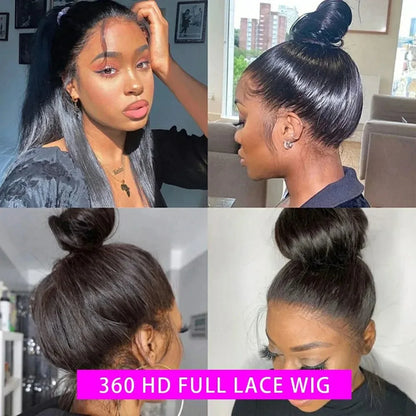 Hidden Strap Straight 360 Lace Front Wigs