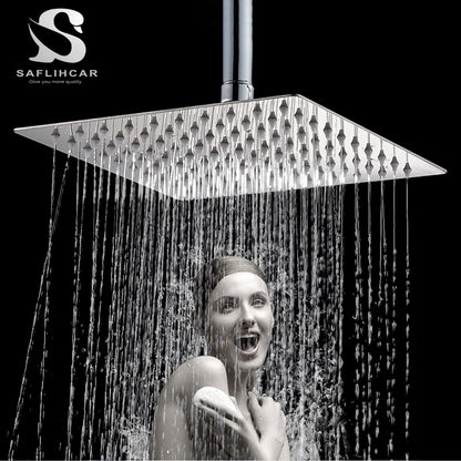 Bathroom Shower Head Chrome Ultrathin Rainfall Bath Head Wall Mounted Stainless Steel
 Bathroom Shower Accessories
