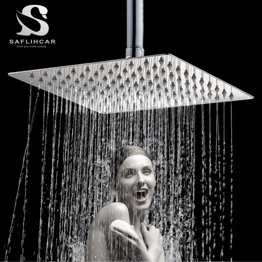 Bathroom Shower Head Chrome Ultrathin Rainfall Bath Head Wall Mounted Stainless Steel
 Bathroom Shower Accessories