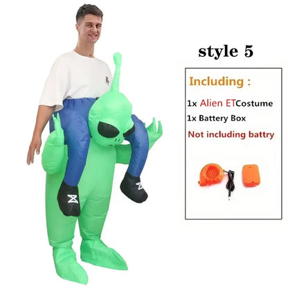 ET Alien inflatable suit Alien Monster Inflatable Costume Scary Green Alien Cosplay Costume For Adult  Party Festival Stage