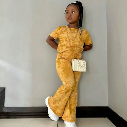 Girls T Shirts +Pants 2 pcs Casual Sets