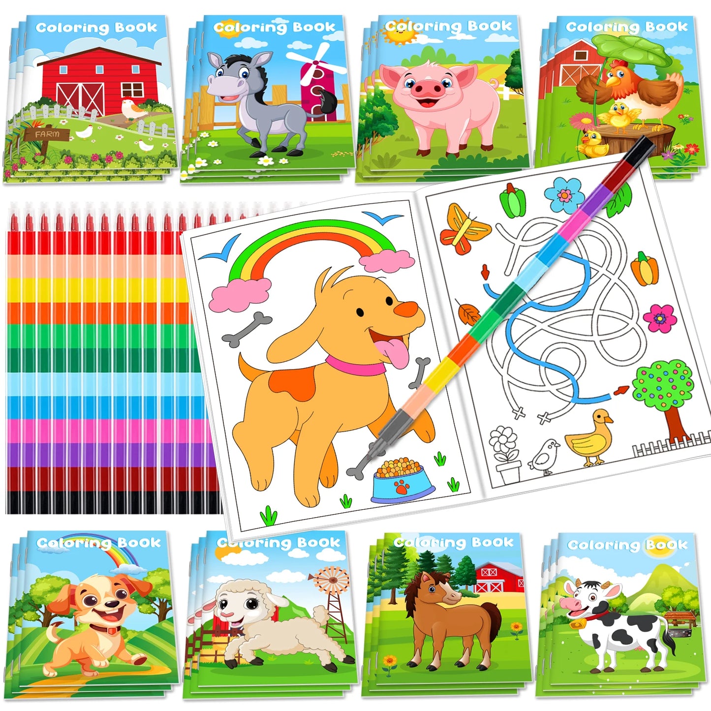 24Pcs Farm Animal Coloring Books for Kids Crayons Included







Crayons Included