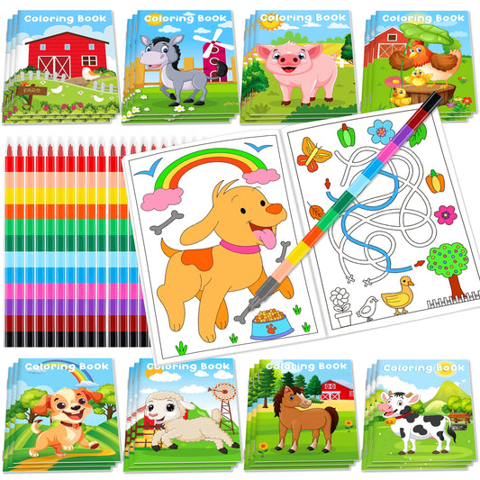 24Pcs Farm Animal Coloring Books for Kids Crayons Included







Crayons Included