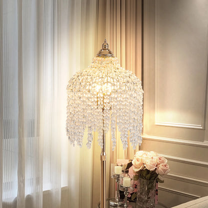 3-Light Elegant Crystal Floor Lamp