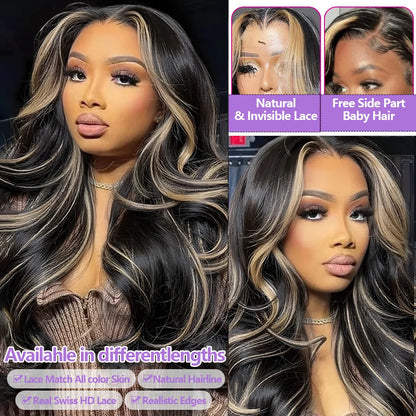 1B/27 Balayage Highlight Body Wave Wig