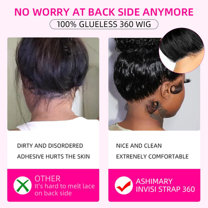 Hidden Strap Straight 360 Lace Front Wigs