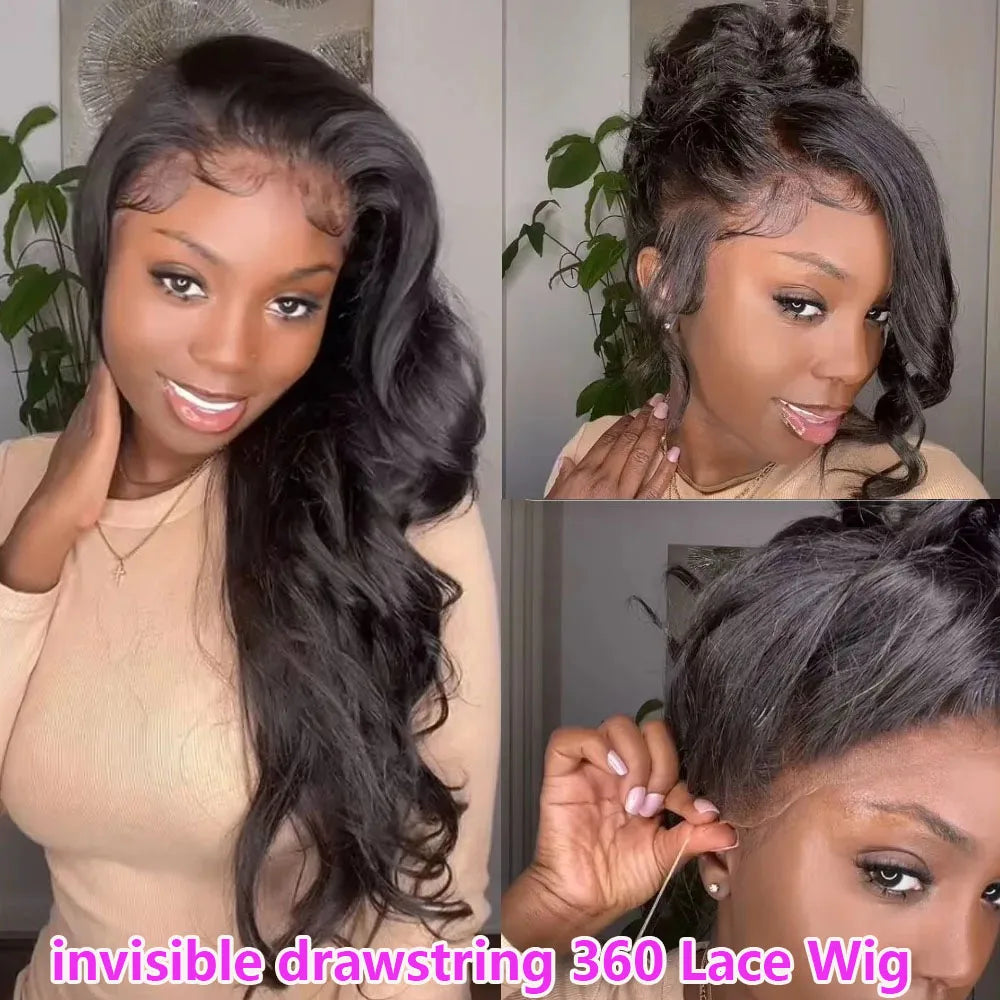 Hidden Strap Body Wave 360 HD Full Lace Front Wigs