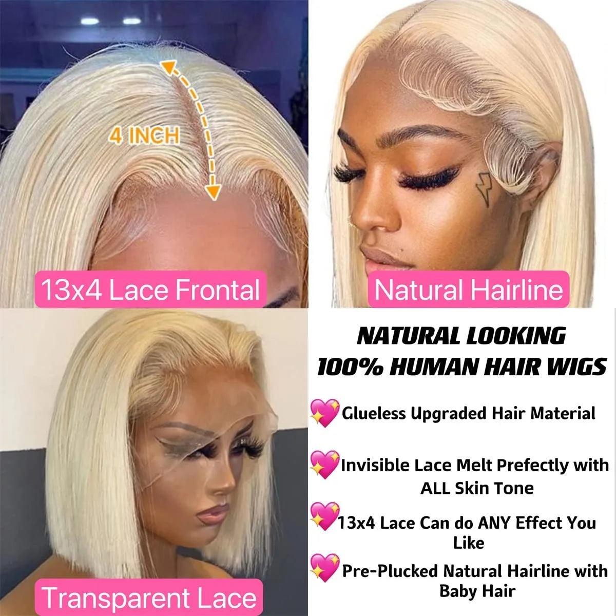 Blonde Bob Wig Human Hair