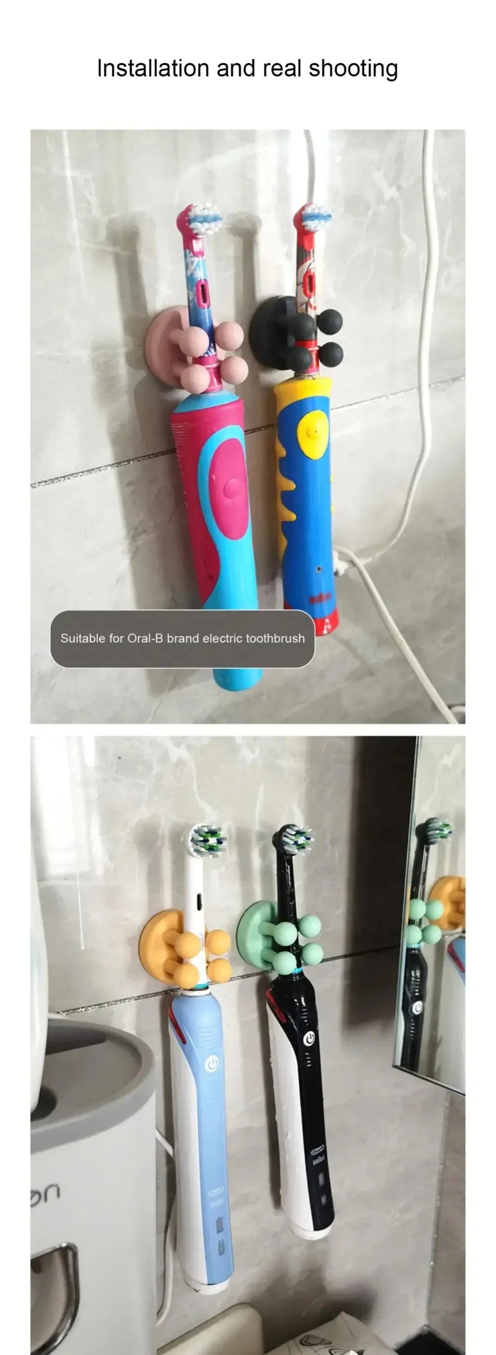 Self Adhesive Silicone Hook Bathroom Holder/ Storage for shavers, toothbrushes, and more