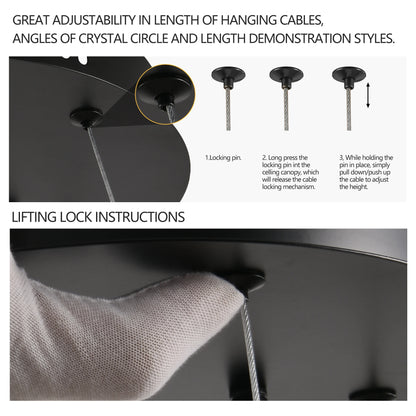 Modern LED Pendant Light Resin Ring Lamp 23.6-Inch Round