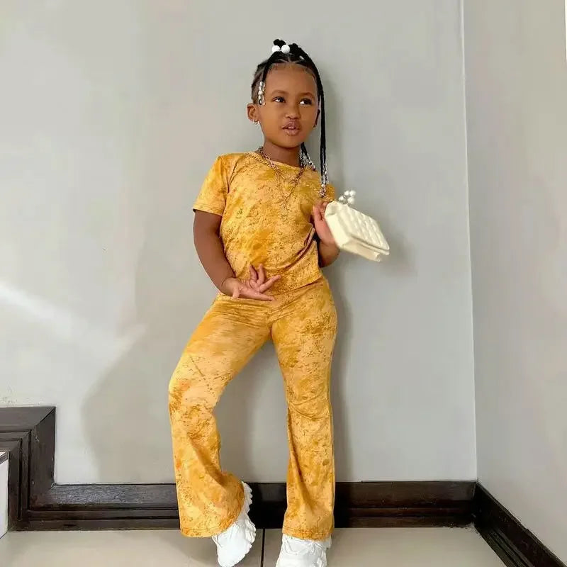 Girls T Shirts +Pants 2 pcs Casual Sets