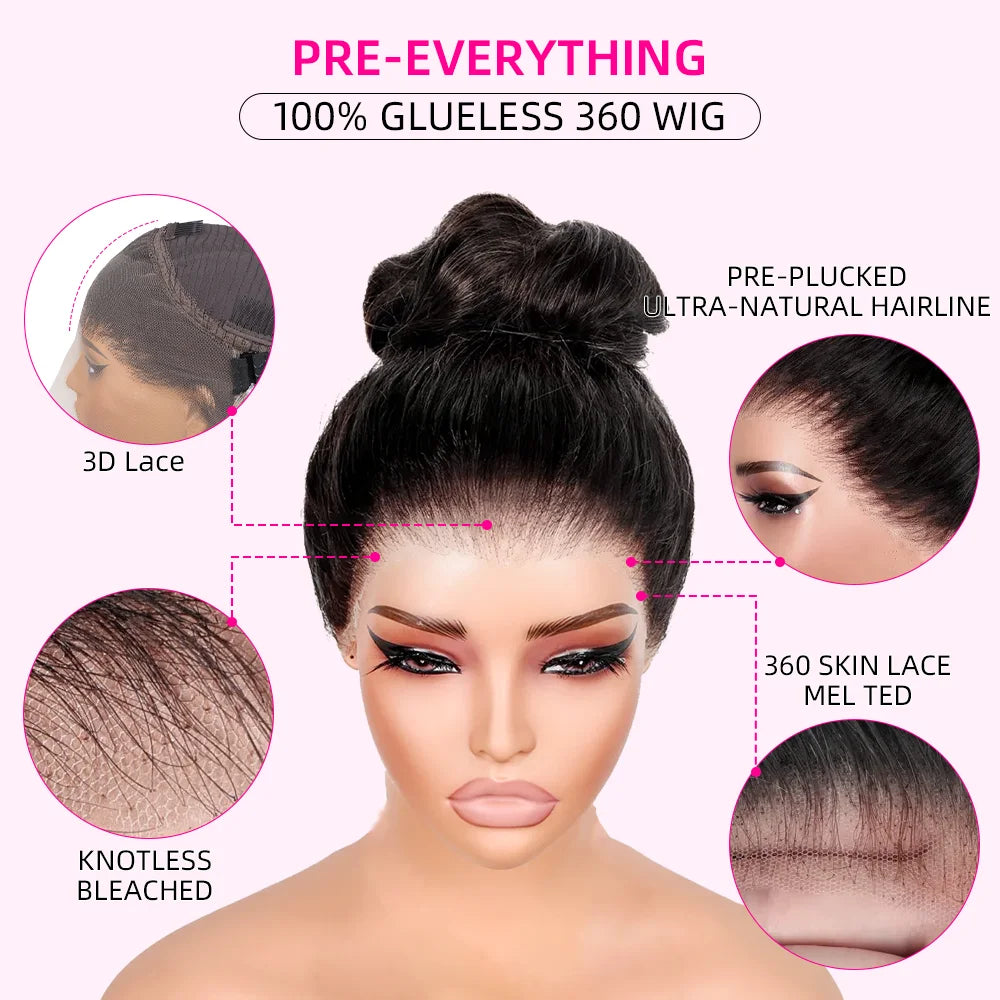 Hidden Strap Body Wave 360 HD Full Lace Front Wigs