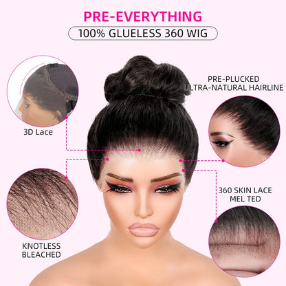 Hidden Strap Body Wave 360 HD Full Lace Front Wigs