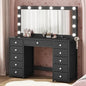 Vanity with Extra Large Mirror and Lights