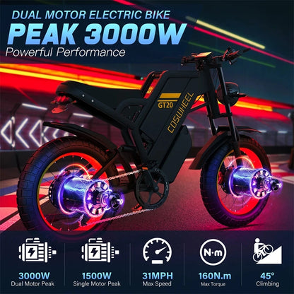 Mountain Bikes  Off Road Fat Tires Motorcycle Ebike