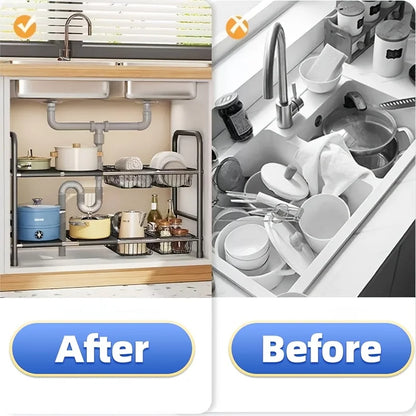 1pc 2-Tier Under Sink Organizers