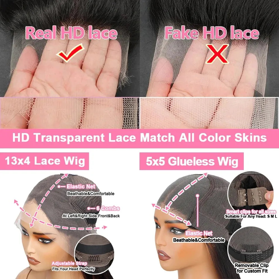 Hidden Strap Body Wave 360 HD Full Lace Front Wigs