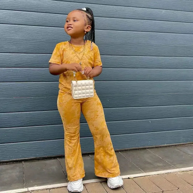 Girls T Shirts +Pants 2 pcs Casual Sets