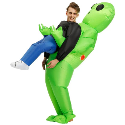 ET Alien inflatable suit Alien Monster Inflatable Costume Scary Green Alien Cosplay Costume For Adult  Party Festival Stage