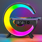 Christmas Gift 5.9" Fast Wireless Charger Desktop Stand Bluetooth Speaker TF Clock