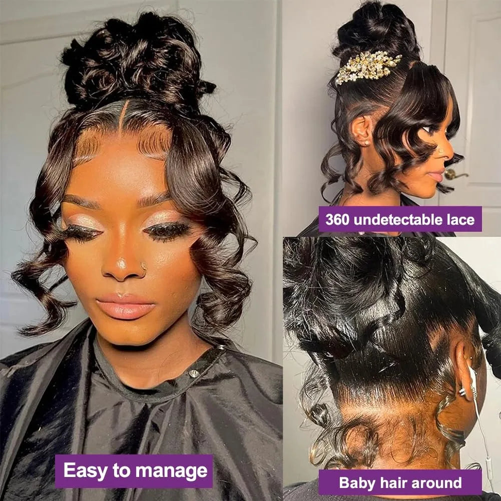 Hidden Strap Body Wave 360 HD Full Lace Front Wigs