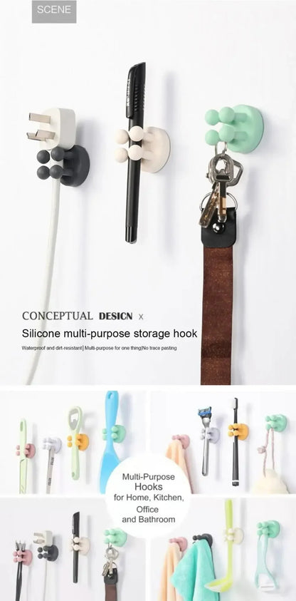 Self Adhesive Silicone Hook Bathroom Holder/ Storage for shavers, toothbrushes, and more