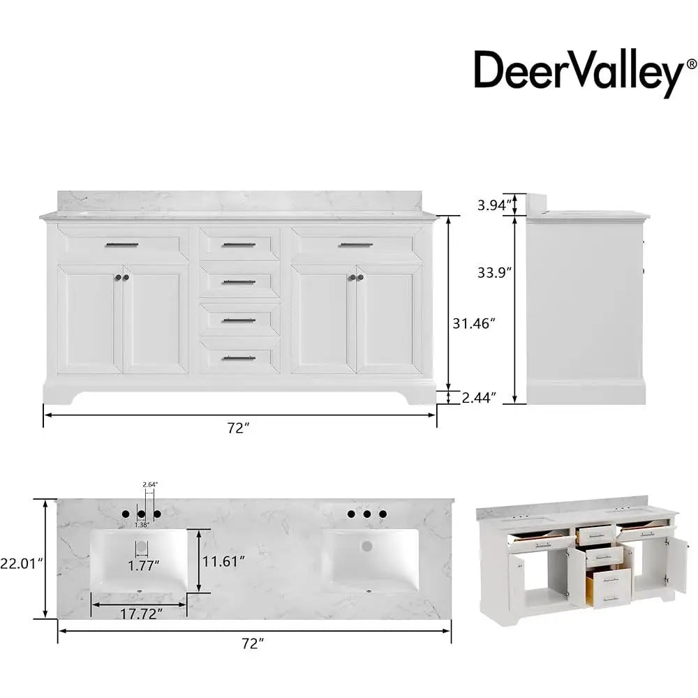 72 Inch Double Sink Bathroom Vanity