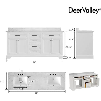 72 Inch Double Sink Bathroom Vanity