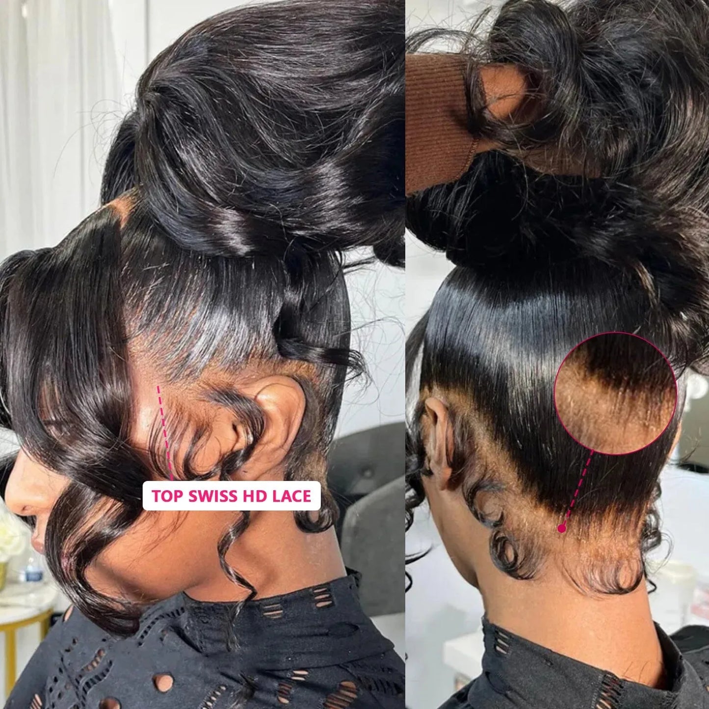 Hidden Strap Body Wave 360 HD Full Lace Front Wigs