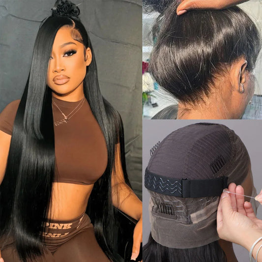 Hidden Strap Straight 360 Lace Front Wigs